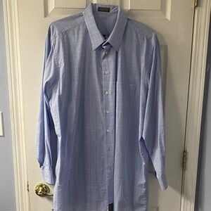 Nordstrom Light Blue Plaid Dress Shirt